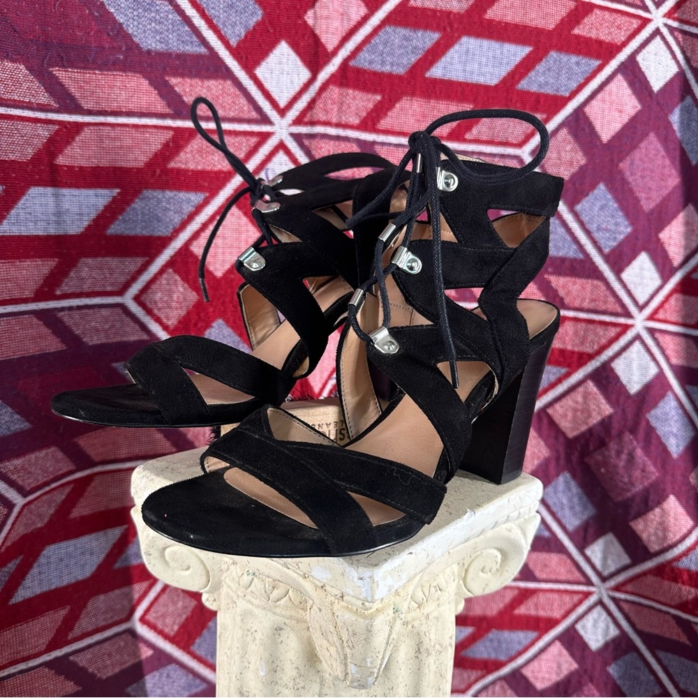 Roxy Black Strappy Lace-Up Heels